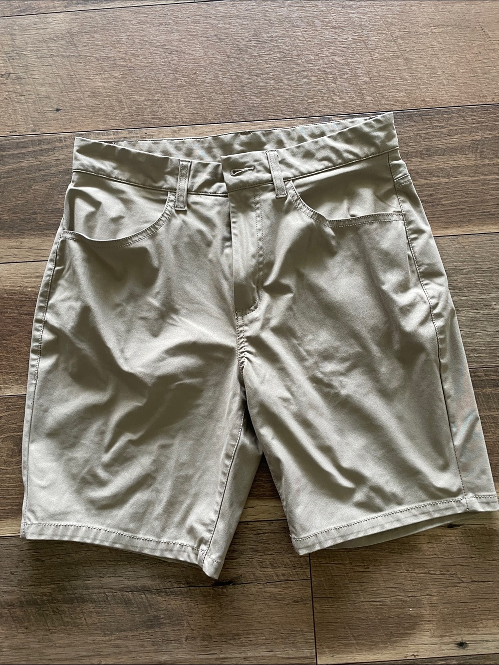Kenneth Cole Men's Khaki Flat-Front Shorts